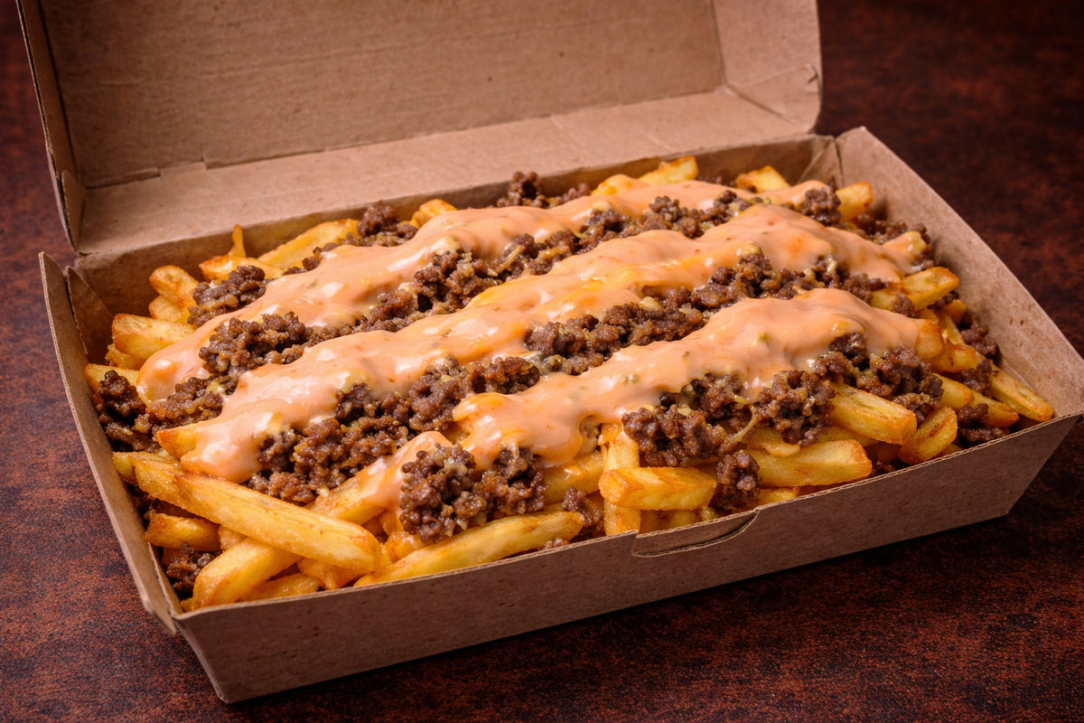 Super French Fries with minched meat