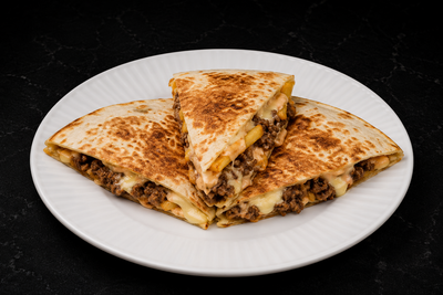 Ground beef and French Fries Quesadilla