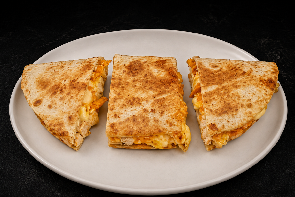 Chicken-Egg Crunch Quesadilla