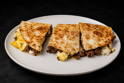 Egg and Ground Beef Quesadilla